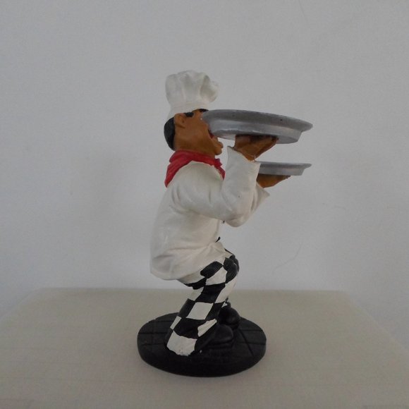 Chef with Silver Platters Sculpture - Picture 2 of 11